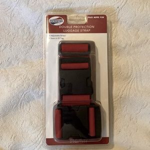 Brand new adjustable double protection luggage strap with sewn-in id tag